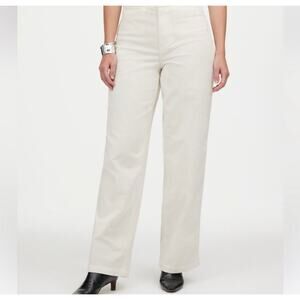 Madewell NEW Emmett Wide-Leg Corduroy White Pants Size 32